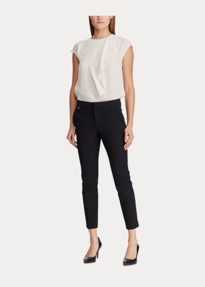 Pantalones Ralph Lauren Mujer Negros - Stretch Cotton - TXWQA7856